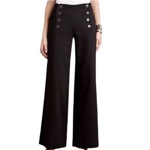 Nearly new Anthropologie Sailor Trousers with Black & Gold Buttons